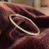3.92 Cts Round Brilliant F/VS1 Diamonds 4-Prong Unisex Tennis Bracelet 18K Gold