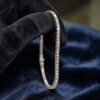 3.92 Cts Round Brilliant F/VS1 Diamonds 4-Prong Unisex Tennis Bracelet 18K Gold