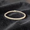 3.92 Cts Round Brilliant F/VS1 Diamonds 4-Prong Unisex Tennis Bracelet 18K Gold