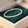 3.92 Cts Round Brilliant F/VS1 Diamonds 4-Prong Unisex Tennis Bracelet 18K Gold