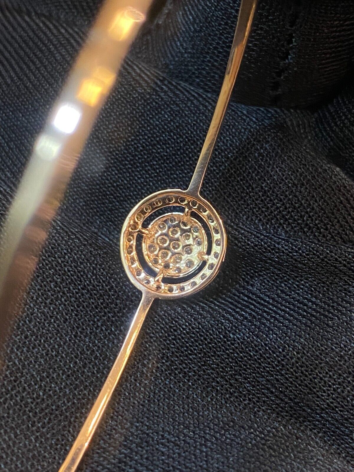 Bracelet En Or Rose 14k Avec Diamants Naturels - Pavé 1/2 Carat, Taille Ronde Brillante - Neuf