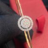 Pave 1/2 Cts Round Brilliant Cut Natural Diamonds Halo Bracelet In 585 14K Gold