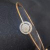 Pave 1/2 Cts Round Brilliant Cut Natural Diamonds Halo Bracelet In 585 14K Gold