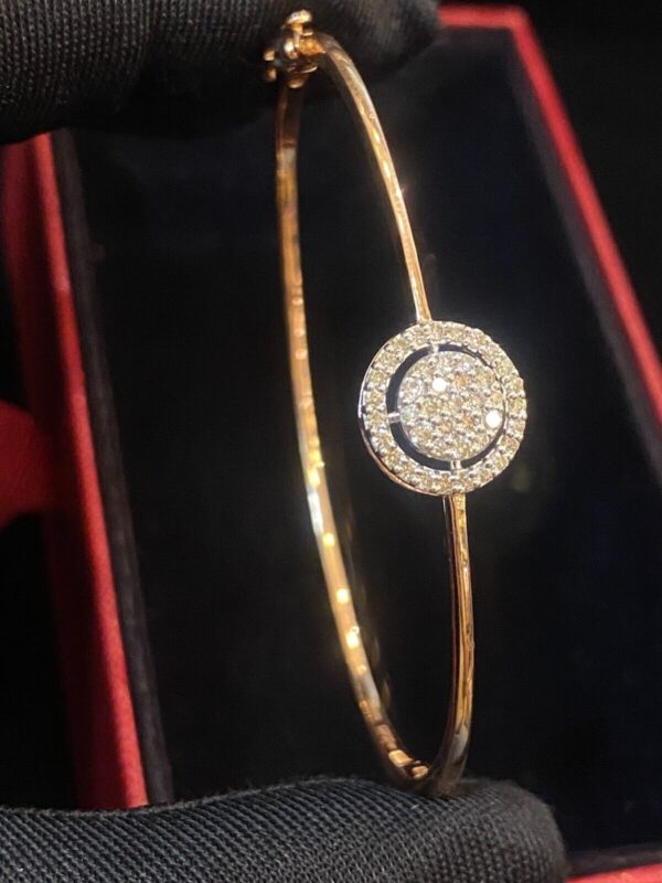 Pave 1/2 Cts Round Brilliant Cut Natural Diamonds Halo Bracelet In 585 14K Gold