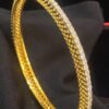 Stunning 4.70 Cts Round Brilliant Cut Natural Diamonds Bangle In Fine 14K Gold