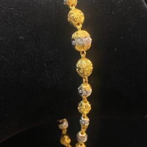 B-883 (1) Stunning Dubai Handmade Ball Beads Bracelet In 916 Stamped 22Karat Yellow Gold