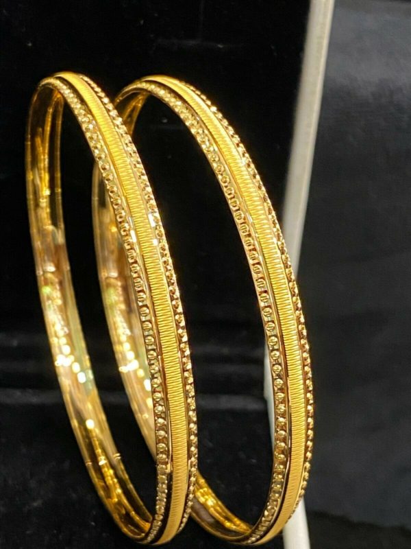 Vintage Dubai Handmade Jaguar Men's Bangle Bracelet In 916 Solid 22Karat  Gold