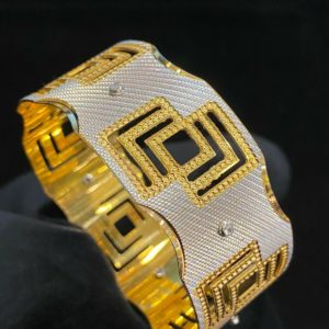 Vintage Dubai Handmade Jaguar Men's Bangle Bracelet In 916 Solid 22Karat  Gold