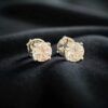 E-080 (15) 1.80 Cts F/VS1 Round Brilliant Cut GIA Certified Diamonds Stud Earrings 14K Gold