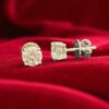 E-080 (18) 1.80 Cts F/VS1 Round Brilliant Cut GIA Certified Diamonds Stud Earrings 14K Gold
