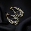 E-087 (20) Classy 3.74 Cts Round Pear Marquise Cut Diamonds Dangle Earrings 14K White Gold