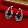 E-087 (25) Classy 3.74 Cts Round Pear Marquise Cut Diamonds Dangle Earrings 14K White Gold