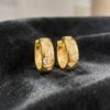 0.70 Cts Round Brilliant F/VS1 Scattered Diamonds Unisex Huggie Earrings 18K Gold
