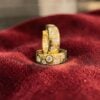 0.70 Cts Round Brilliant F/VS1 Scattered Diamonds Unisex Huggie Earrings 18K Gold