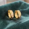 0.70 Cts Round Brilliant F/VS1 Scattered Diamonds Unisex Huggie Earrings 18K Gold