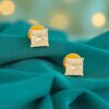 GIA Certified 2 Cts F/VS1 Princess Cut Diamonds Solitaire Stud Earrings 18K Gold
