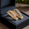Exquisite 0.68 Carats Round Brilliant Cut Diamonds Dangle Earrings 18K Rose Gold