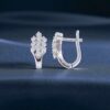 E-111 (6) Exquisite 0.88 Cts Round Brilliant Cut Natural Diamonds Huggie Earrings 14K Gold