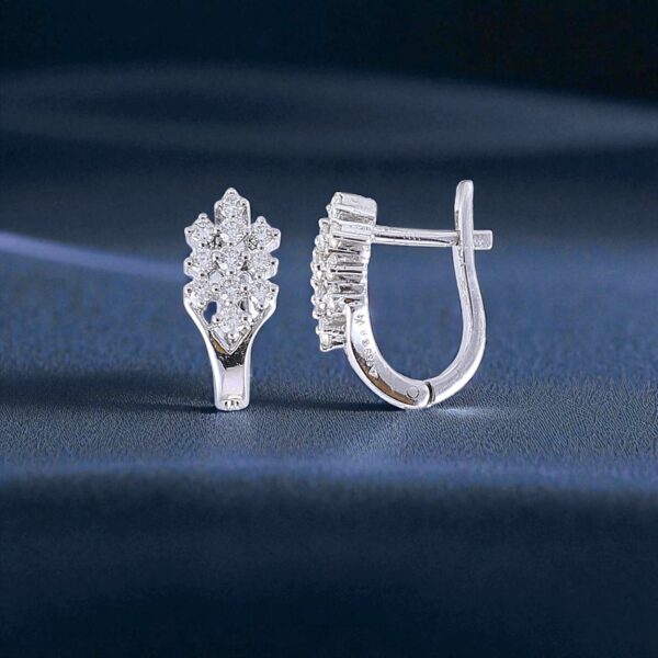 E-111 (6) Exquisite 0.88 Cts Round Brilliant Cut Natural Diamonds Huggie Earrings 14K Gold