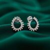 E-114 (17) 0.72 Cts F/VS1 Round Brilliant Cut Natural Diamonds Stud Earrings 14K White Gold