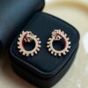 E-114 (19) 0.72 Cts F/VS1 Round Brilliant Cut Natural Diamonds Stud Earrings 14K White Gold
