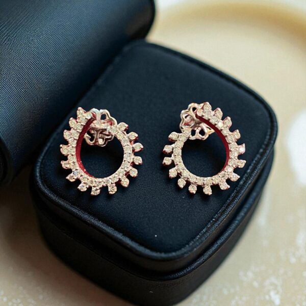 E-114 (19) 0.72 Cts F/VS1 Round Brilliant Cut Natural Diamonds Stud Earrings 14K White Gold