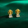 E-115 (18) 0.60 Cts F/VS1 GIA Certified Heart Shape Natural Diamonds Stud Earrings 18K Gold