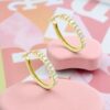 Pave 0.88 Cts F/VS1 Baguette Cut Natural Diamonds Hoop Earrings 14K Yellow Gold