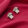 E-118 (14) GIA Certified 1 Cts F/VS1 Princess Shape Natural Diamonds Stud Earrings 18K Gold