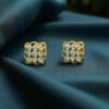 E-123 (11) Classy 0.44 Cts F/VS1 Round Brilliant Cut Diamonds Stud Earrings 14K Yellow Gold