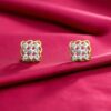 E-123 (12) Classy 0.44 Cts F/VS1 Round Brilliant Cut Diamonds Stud Earrings 14K Yellow Gold