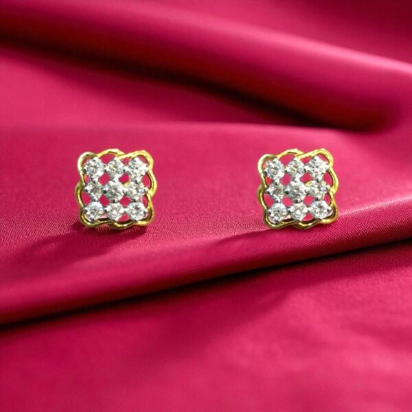 E-123 (12) Classy 0.44 Cts F/VS1 Round Brilliant Cut Diamonds Stud Earrings 14K Yellow Gold