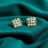 E-123 (15) Classy 0.44 Cts F/VS1 Round Brilliant Cut Diamonds Stud Earrings 14K Yellow Gold