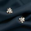 0.46 Cts F/VS1 Round Brilliant Cut Natural Diamonds Stud Earrings 14K Rose Gold