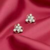 0.46 Cts F/VS1 Round Brilliant Cut Natural Diamonds Stud Earrings 14K Rose Gold