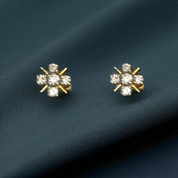 Classy 0.26 Cts Round Brilliant Cut F/VS1 Diamonds Stud Earrings 14K Yellow Gold