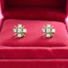 Classy 0.26 Cts Round Brilliant Cut F/VS1 Diamonds Stud Earrings 14K Yellow Gold