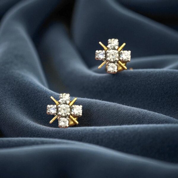 Classy 0.26 Cts Round Brilliant Cut F/VS1 Diamonds Stud Earrings 14K Yellow Gold