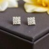 E-127 (18) Pave 0.41 Cts Round Brilliant Cut F/VS1 Diamonds Stud Earrings 18K Yellow Gold