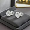 GIA Certified 1 Cts F/VS1 Round Diamonds Donut Bezel Set Stud Earrings 18K Gold