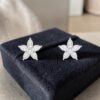 Stunning 3 Carats Marquise Shape F/VS1 Diamonds Stud Earrings In 18K White Gold