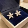 Classy 3.16 Cts Marquise Round Shape F/VS1 Diamonds Stud Earrings 18K White Gold