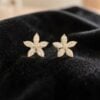 Classy 3.16 Cts Marquise Round Shape F/VS1 Diamonds Stud Earrings 18K White Gold