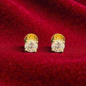 E-132 (20) GIA Certified 2.50 Cts Round Brilliant Cut F/VS1 Diamonds Stud Earrings 18K Gold