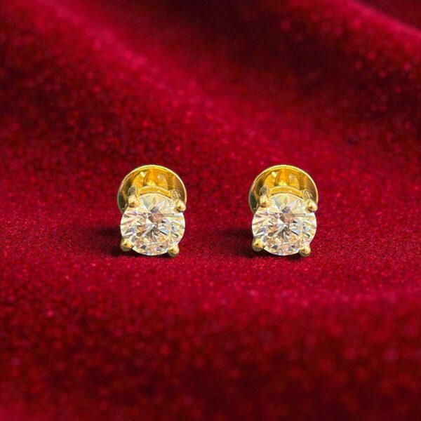 GIA Certified 2.50 Cts Round Brilliant Cut F/VS1 Diamonds Stud Earrings 18K Gold