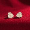GIA Certified 4 Carats Oval Shape F/VS1 Diamonds Stud Earrings In 18K White Gold