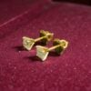 E-134 (16) GIA Certified 1 Cts Princess Shape F/VS1 Natural Diamonds Stud Earrings 14K Gold