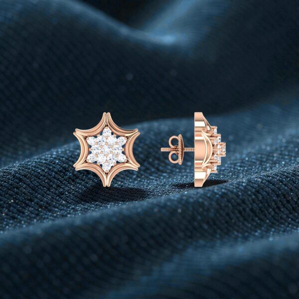 E-139 (6) Stunning 0.60 Cts Round Brilliant F/VS1 Diamonds Stud Earrings 14K Rose Gold