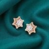 E-139 (7) Stunning 0.60 Cts Round Brilliant F/VS1 Diamonds Stud Earrings 14K Rose Gold