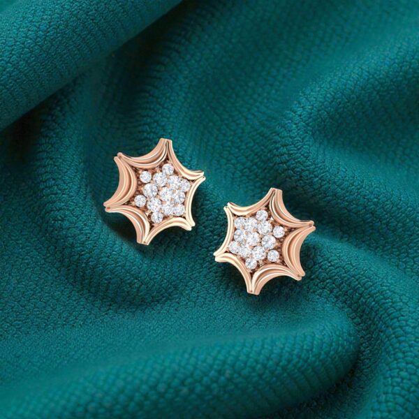 E-139 (7) Stunning 0.60 Cts Round Brilliant F/VS1 Diamonds Stud Earrings 14K Rose Gold